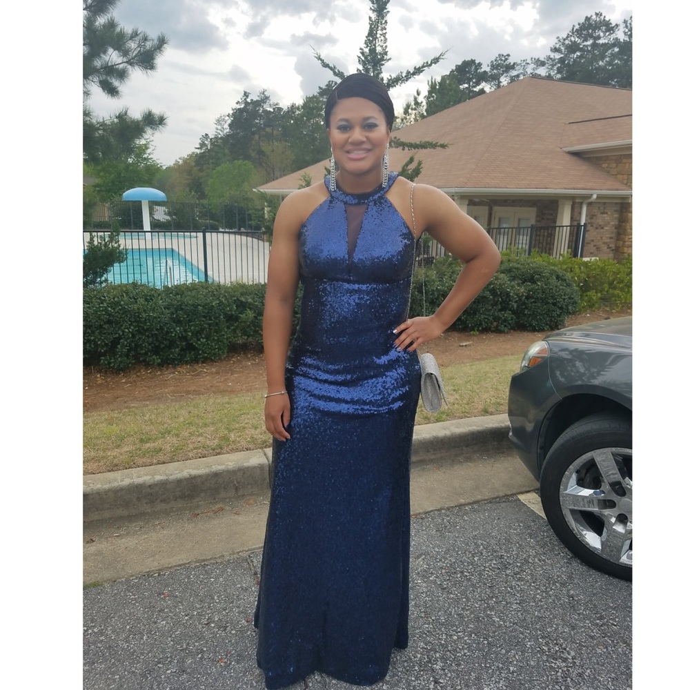 Blue Sparkly Prom Dress
